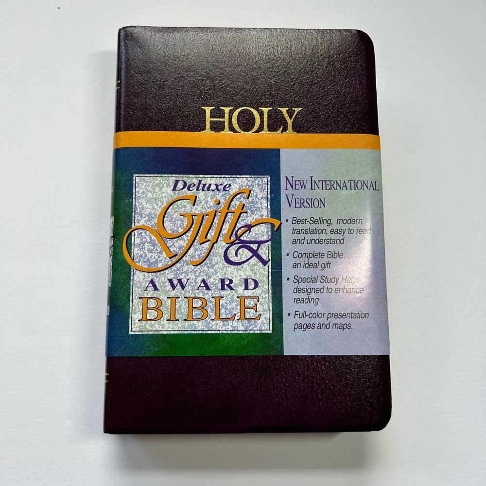 Zondervan NIV Deluxe Gift & Award Bible Royal Purple Leather Look 0310909929 NEW